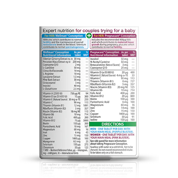 Expert Nutrition for Couples - Pregnacare Conception 