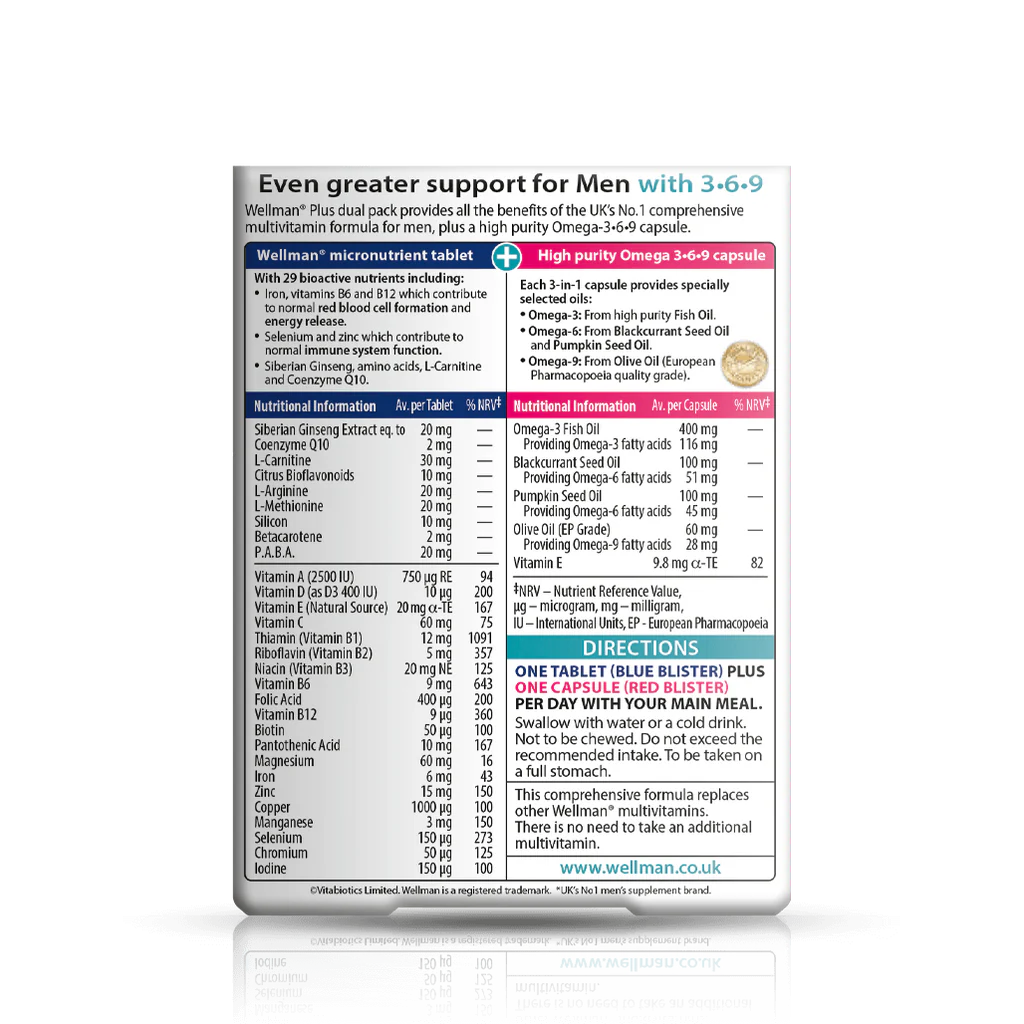 Vitabiotics Wellman Plus Omega 3-6-9