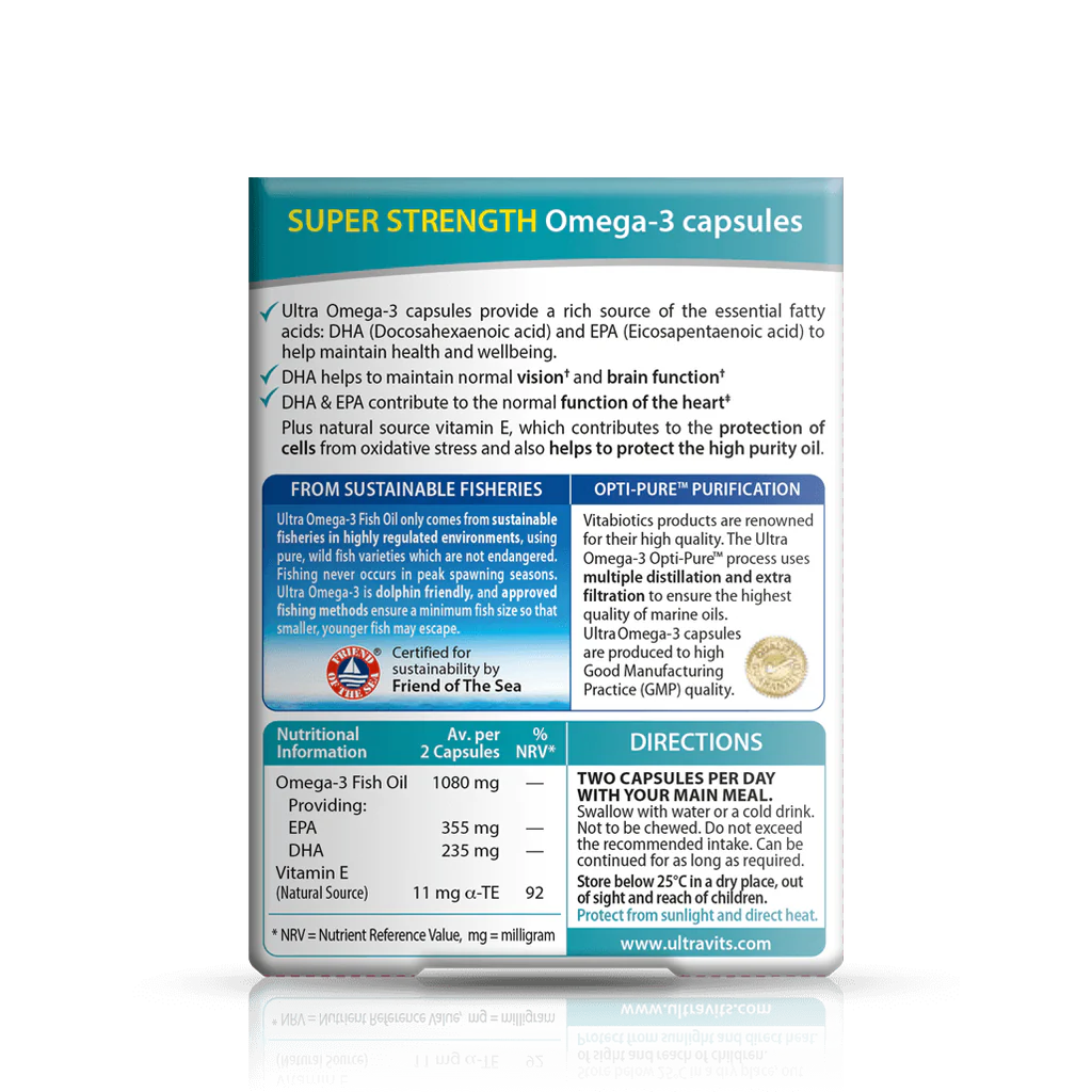 Omege-3 Capsules Box - Infomation Sections