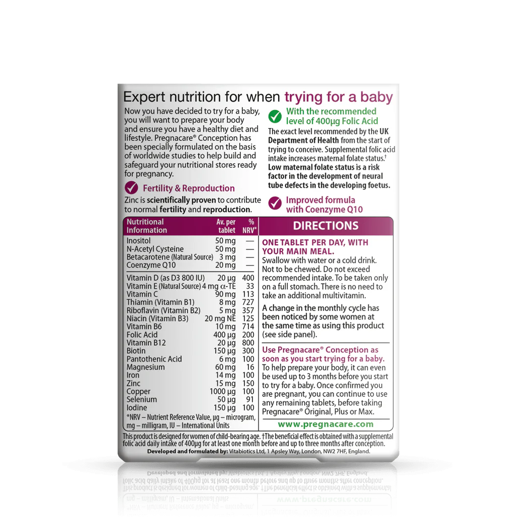 Vitabiotics Pregnacare Before Conception