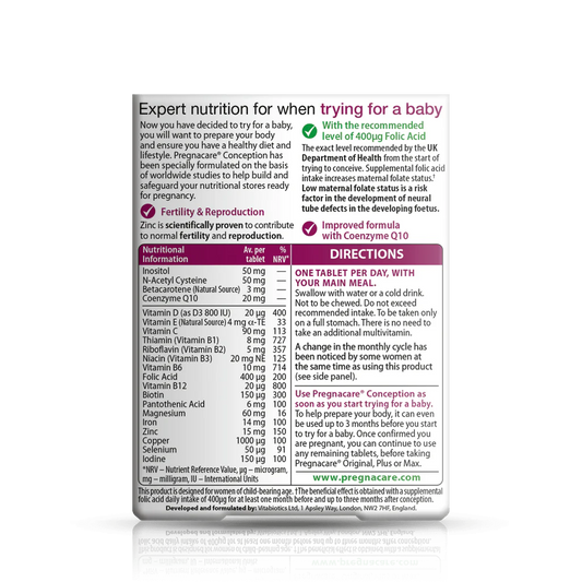 Pregnacare Conception by Vitabiotics — Uses, Benefits & Price in Pakistan