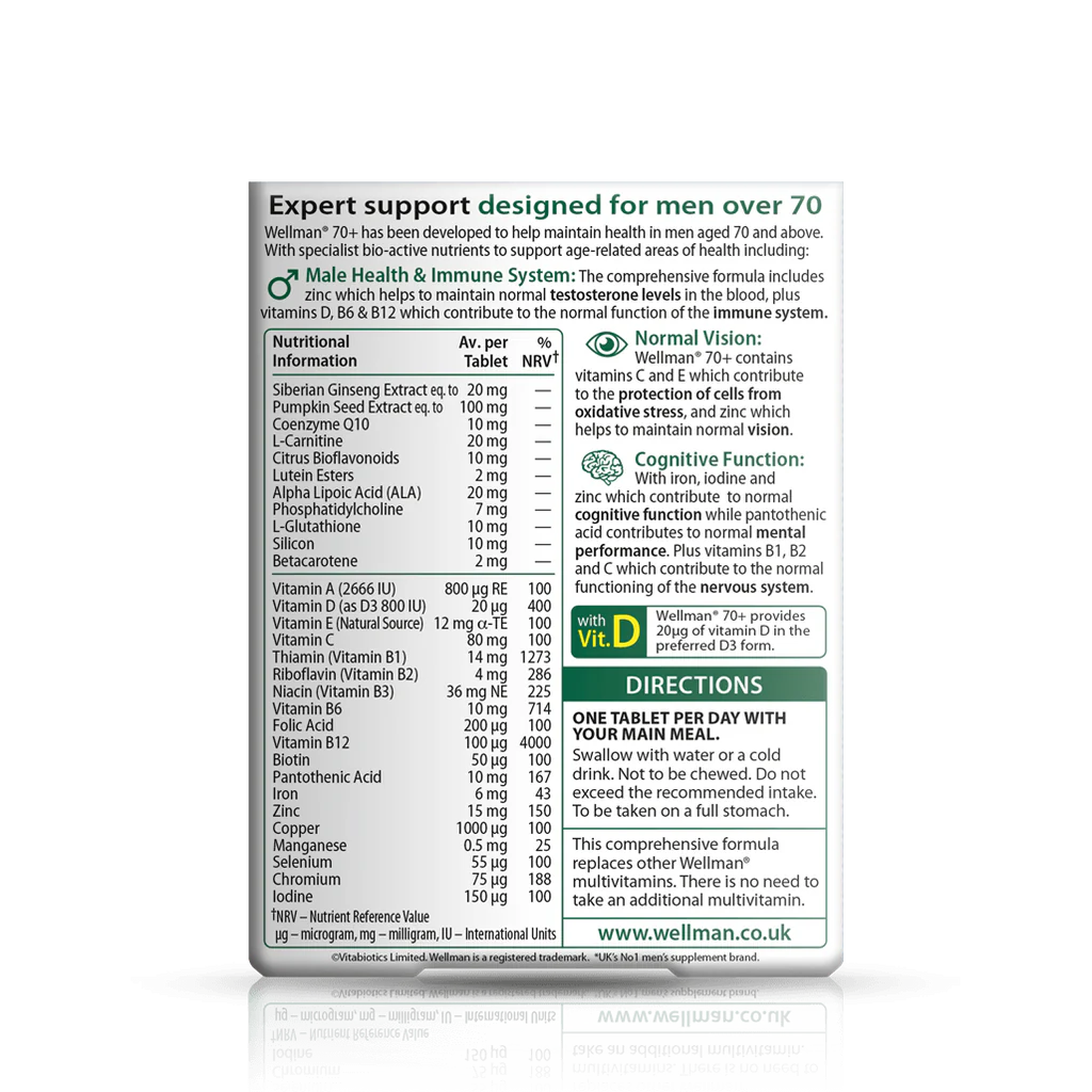 Wellman 70+ Expert Support Designed for Men Over 70 