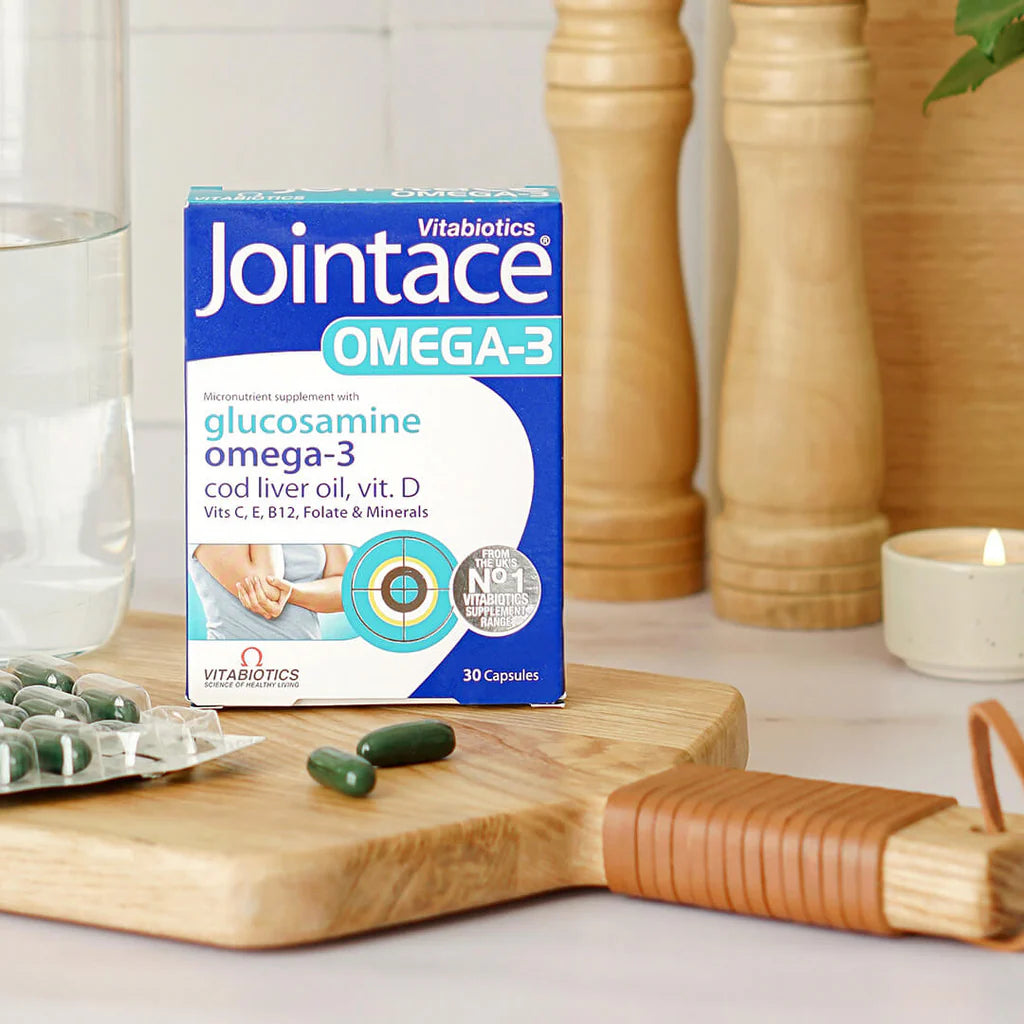 Viabiotics Jointace Omega-3 with Glucosamin - 30 Capsules Box 